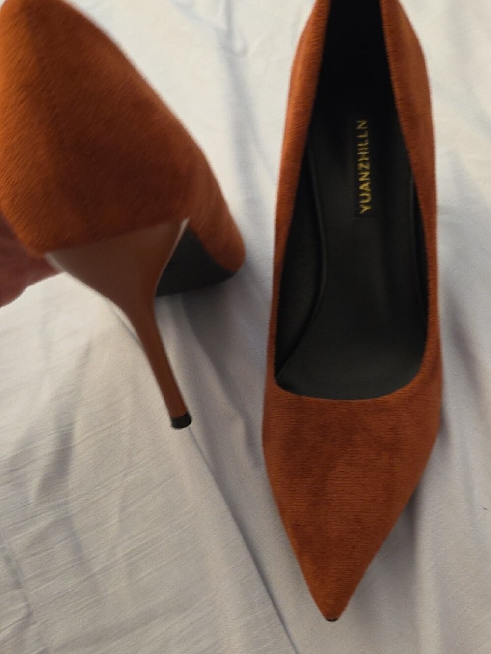 Women's Pointed Toe Suede Pumps in Brown - Picture 5 of 5